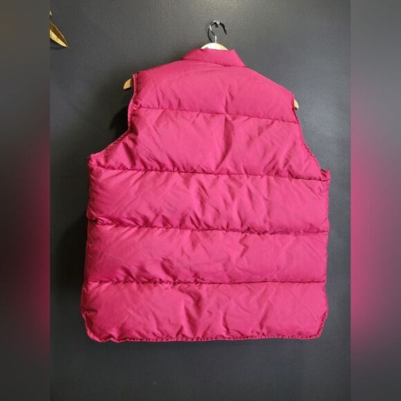 Vintage LL Bean Puffer Vest 90s Pink Wide Channel Snap Closure No Size - Picture 2 of 16